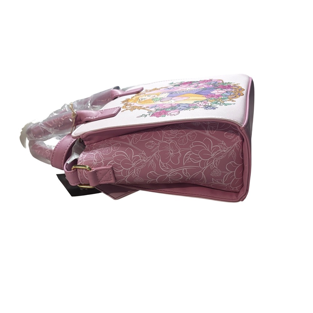 Loungefly Disney Rapunzel Tangled Floral Pastel Satchel Crossbody Bag New - Picture 2 of 5